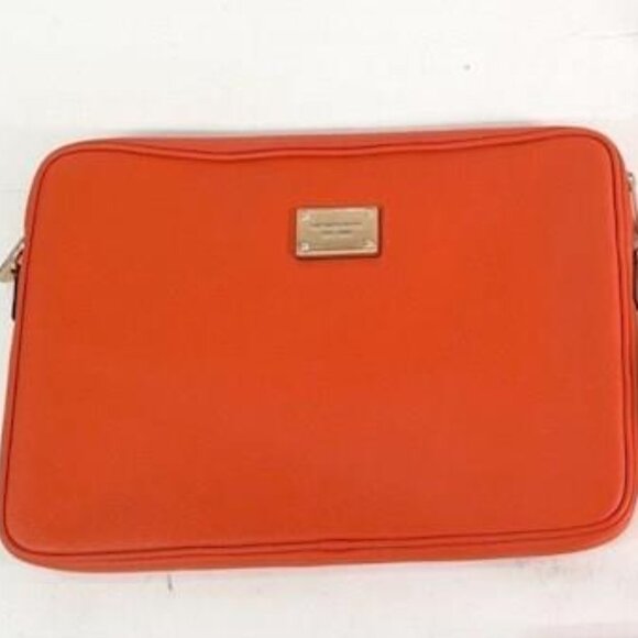 Michael Kors Laptop Tablet iPad Case Bag Orange and gold NWOT - Picture 1 of 4